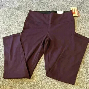 St. Johns Secretly Slender Bay Burgundy Leggings Size M Medium NEW NWT